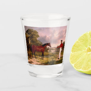 Soldaat met een agent shot glas
