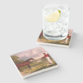 Soldaat met een agent stenen onderzetter (Zijkant)