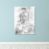 Soldaat met een geventileerde helm canvas afdruk (Insitu (Houten vloer))