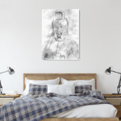 Soldaat met een geventileerde helm canvas afdruk (Insitu (Slaapkamer))