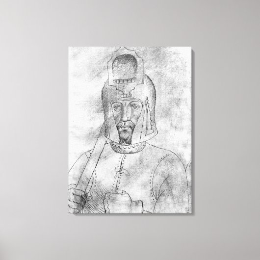 Soldaat met een geventileerde helm canvas afdruk (Voorkant)