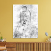 Soldaat met een geventileerde helm canvas afdruk (Insitu (Woonkamer))