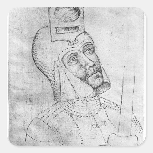 Soldaat met een geventileerde helm vierkante sticker (Voorkant)