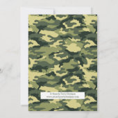 Soldaat Militaire Camo Boy Verjaardag Uitnodiging (Achterkant)