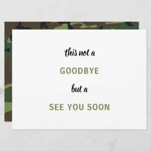 Soldaat Militaire Camo Farewell Miss u Vaarwel Kaart