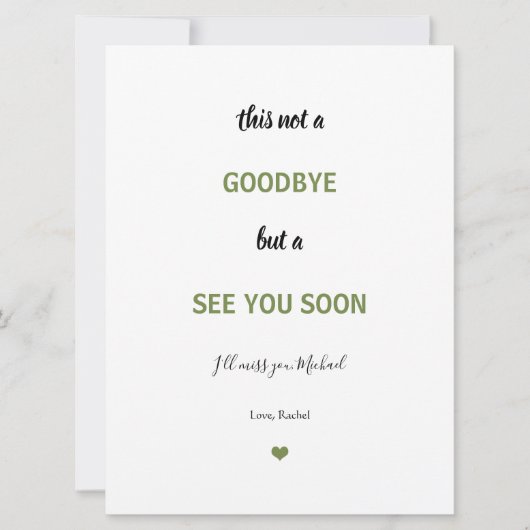 Soldaat Militaire Camo Farewell Miss u Vaarwel Kaart (Voorkant)