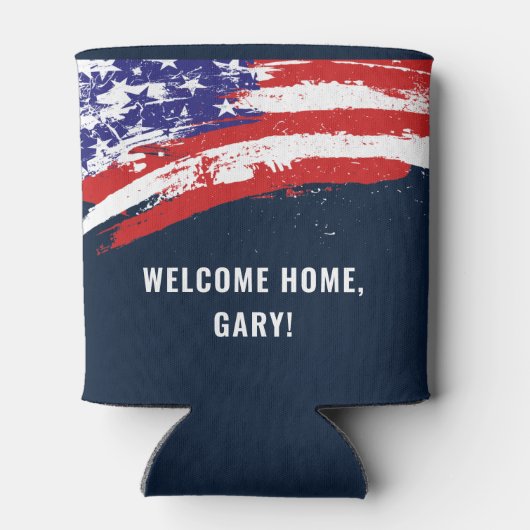 Soldaat Militaire Homecoming Vlag Welkom Home Blikjeskoeler (Achterkant)