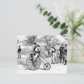 Soldaat op de fiets Penny Farthing Briefkaart (Staand voorkant)
