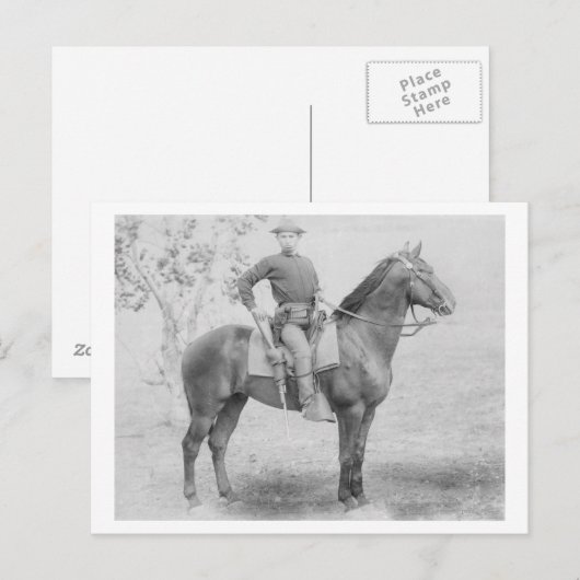Soldaat op zijn paard in South Dakota Foto Briefkaart (Voorkant / Achterkant)