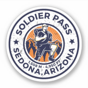 soldaat passeert Arizona wandelpaden Sticker