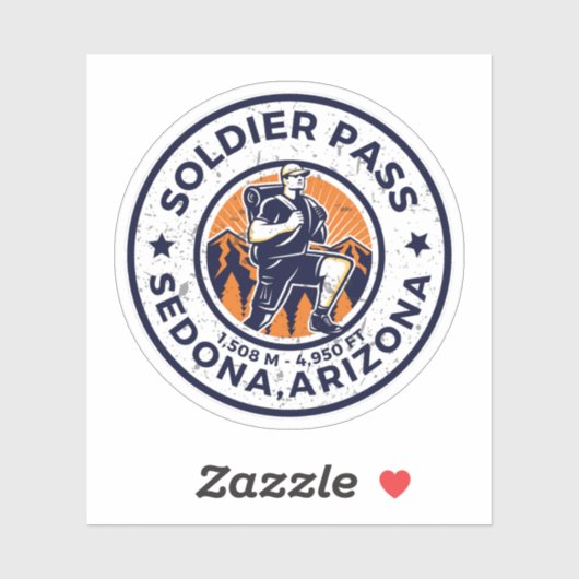 Soldaat passeren Arizona wandelpaden Sticker (Vel)