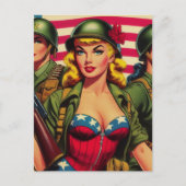  soldaat Pin-Up Briefkaart (Voorkant)