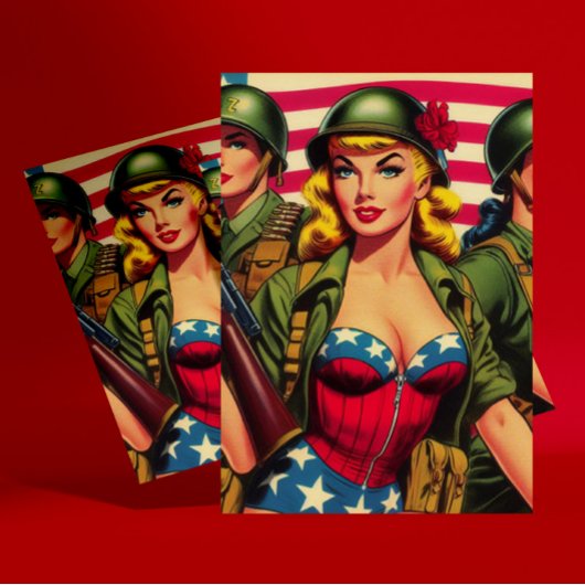  soldaat Pin-Up Briefkaart