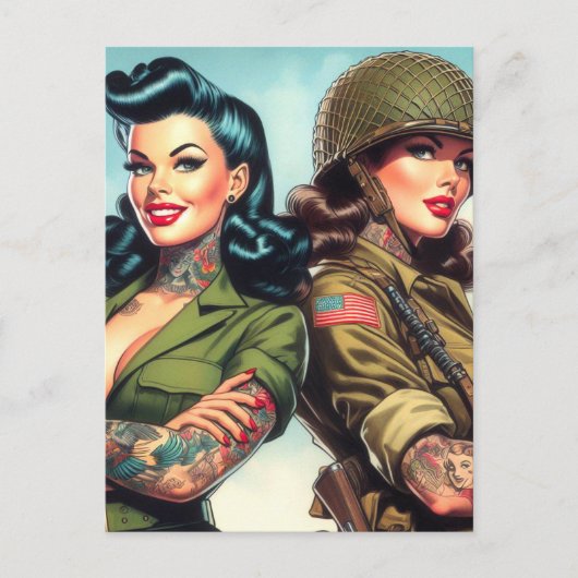 soldaat pin-ups briefkaart (Voorkant)