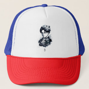 Soldaat Portret Hoed in Blauwe Inkt Trucker Pet