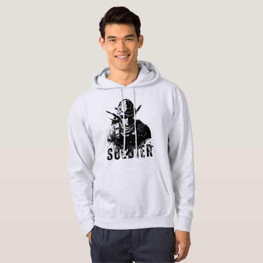 Soldaat Print Hoodie (Voorkant volledig)