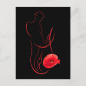 Soldaat Red Poppy Militaire Memorial Veterans Dag Briefkaart (Voorkant)