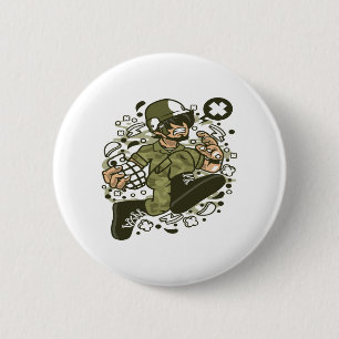 Soldaat-run Ronde Button 5,7 Cm