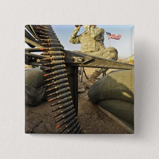 Soldaat scouts voor vijandelijke activiteit vierkante button 5,1 cm (Voorkant)
