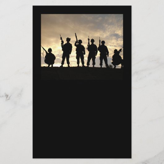 Soldaat Silhouetten Briefpapier (Voorkant)