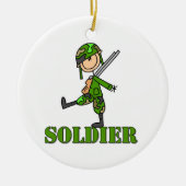 Soldaat Stick Figuur Keramisch Ornament (Voorkant)