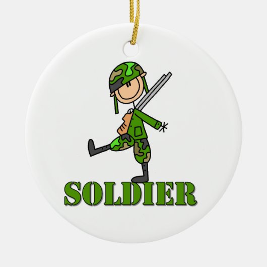 Soldaat Stick Figuur Keramisch Ornament (Voorkant)