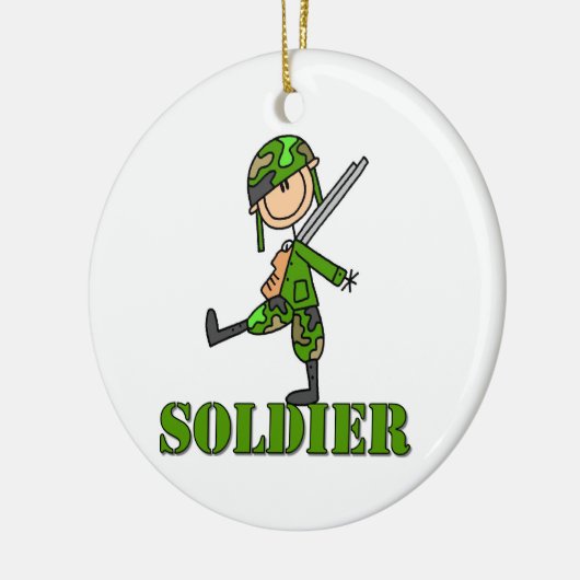 Soldaat Stick Figuur Keramisch Ornament (Links)