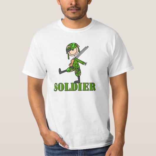 Soldaat Stick Figuur T-shirt (Voorkant)
