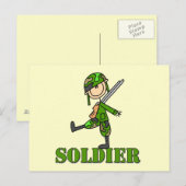 Soldaat Stickfiguur Briefkaart (Voorkant / Achterkant)