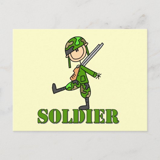 Soldaat Stickfiguur Briefkaart (Voorkant)
