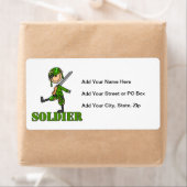 Soldaat Stickfiguur Etiket (Insitu)