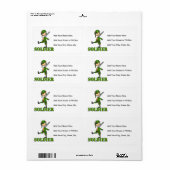 Soldaat Stickfiguur Etiket (Full Sheet)