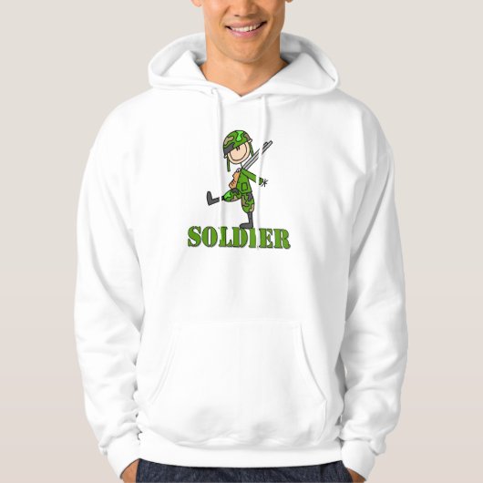 Soldaat Stickfiguur Hoodie (Voorkant)