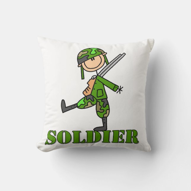 Soldaat Stickfiguur Kussen (Voorkant)