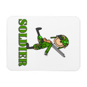 Soldaat Stickfiguur Magneet (Horizontaal)