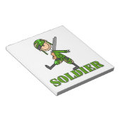 Soldaat Stickfiguur Notitieblok (Schuin)