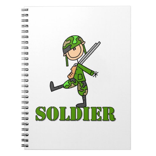 Soldaat Stickfiguur Notitieboek (Voorkant)