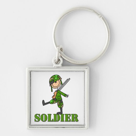Soldaat Stickfiguur Sleutelhanger (Voorkant)