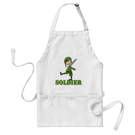 Soldaat Stickfiguur Standaard Schort (Voorkant)