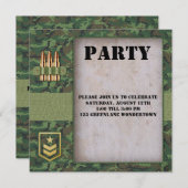 Soldaat-thema uitnodiging camouflage-partij (Voorkant / Achterkant)
