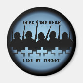 Soldaat Tribute Magnet Lest We vergeten oorlogmagn (Voorkant)