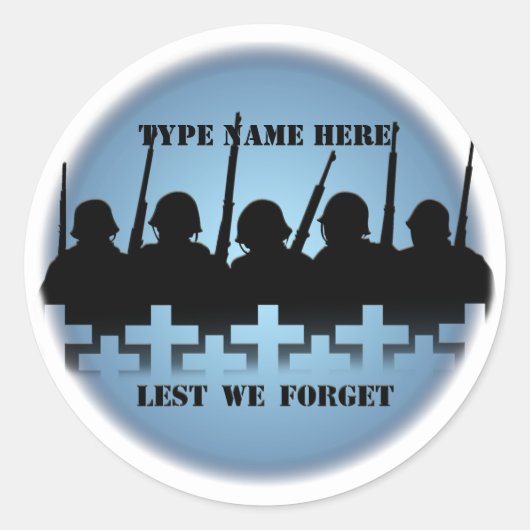 Soldaat Tribute Stickers Lest We vergeten Stickers (Voorkant)