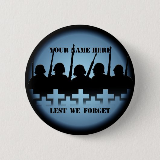 Soldaat Tributeer Buttonnen Lest We vergeten oorlo Ronde Button 5,7 Cm (Voorkant)