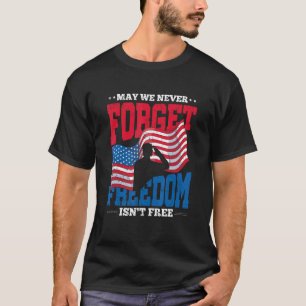 Soldaat Trots Veteraan Amerikaanse vlag Vrijheid A T-shirt