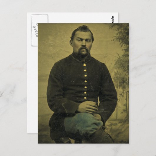 Soldaat-type burgeroorlog briefkaart (Voorkant / Achterkant)