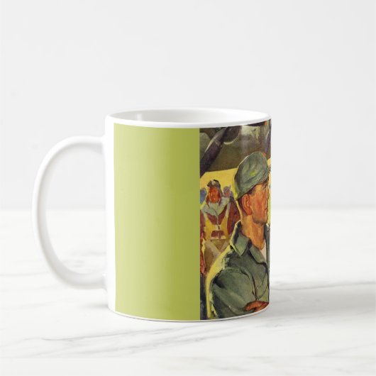 soldaat uit de Tweede Wereldoorlog ontmoet zeeman Koffiemok (Links)