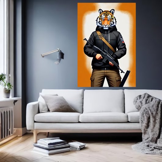 soldaat van Antropomorfe tijger | AI Art. Poster