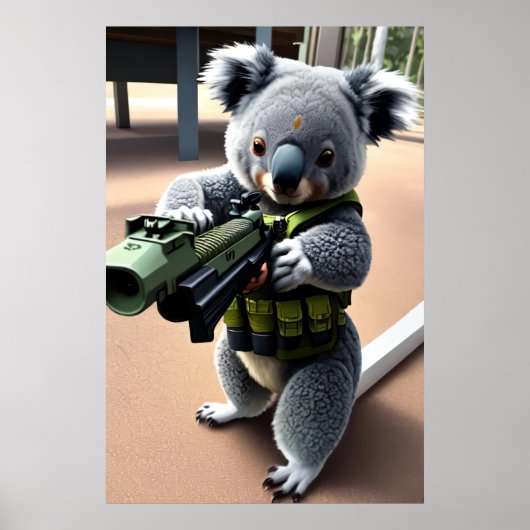 soldaat van Antropomorphic Koala | AI Art. Poster (Voorkant)