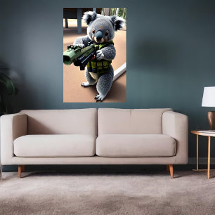soldaat van Antropomorphic Koala   AI Art. Poster