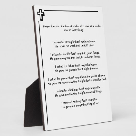 Soldaat van de burgeroorlog Prayer Fotoplaat (Zijkant)